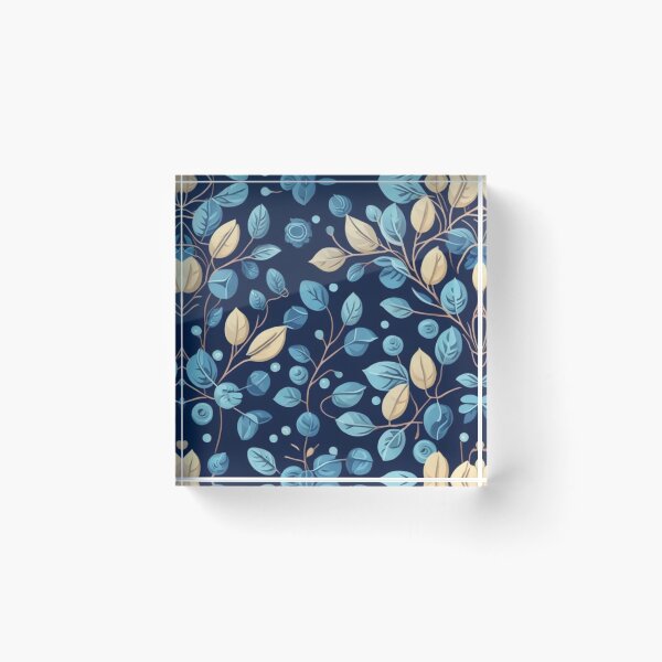 Item preview, Beige and Blue Botanical Pattern designed and sold by FANTASTIC-N.