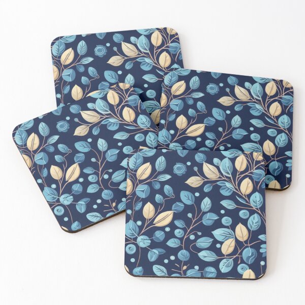 Item preview, Beige and Blue Botanical Pattern designed and sold by FANTASTIC-N.