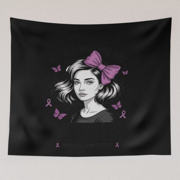 Item preview, Not All Wounds Are Visible Messy Bun migraine Awareness designed and sold by genkihikki.