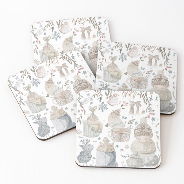 Item preview, set of winter elements with hello winter postcard design vector designed and sold by PWDigitalArt.
