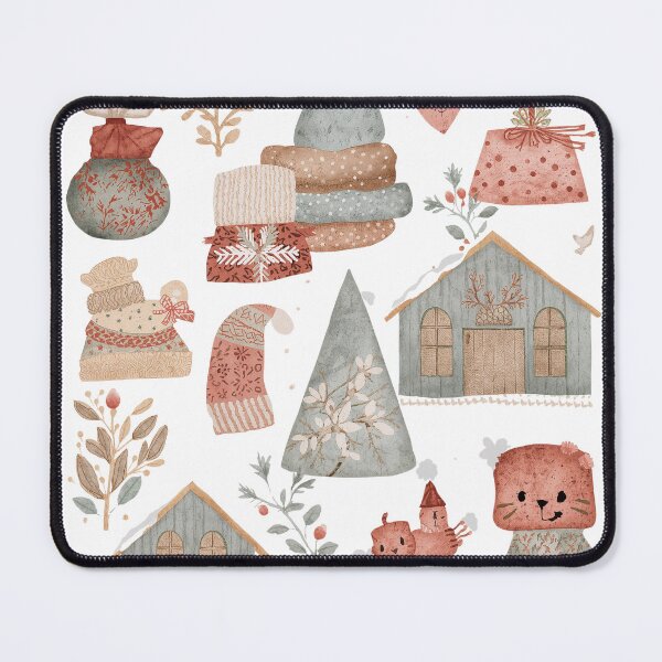Item preview, Hello winter. Set of vector cute illustrations of animal, objects, trees, leaves, mushroom, animal, botany, house, cup, hat, winter set designed and sold by PWDigitalArt.