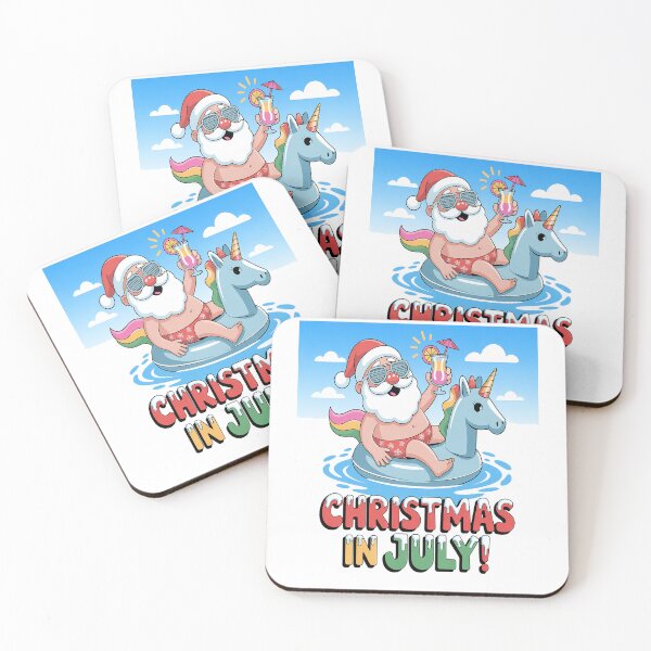 Item preview, Christmas in July Shirt Summer Unicorn Float Xmas designed and sold by RonnasJackson.