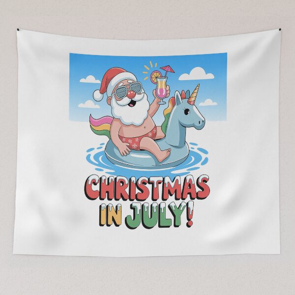 Item preview, Christmas in July Shirt Summer Unicorn Float Xmas designed and sold by RonnasJackson.