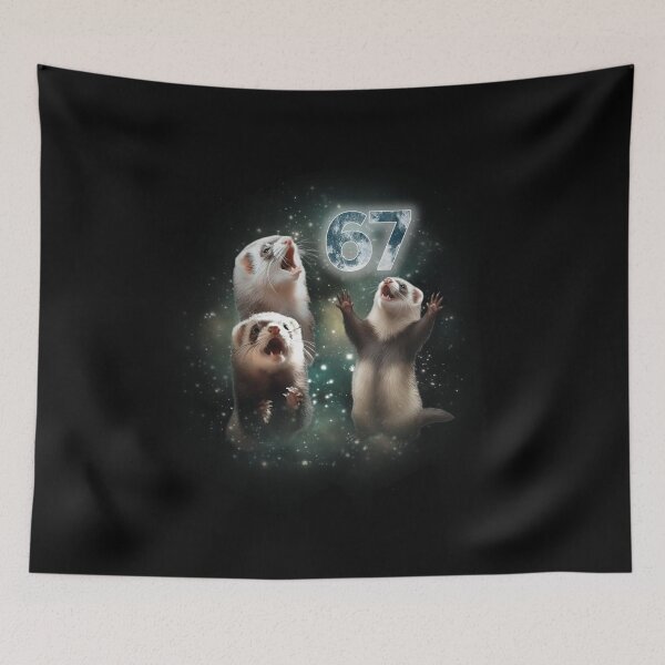 Item preview, Funny 67 6 7 Ferret At The Moon Party designed and sold by LashondaGreen89.