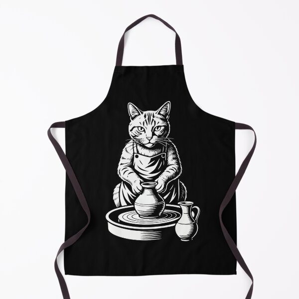 Item preview, Funny Cat Pottery Wheel Art Vintage Clay Ceramic Lover designed and sold by Kestovi.