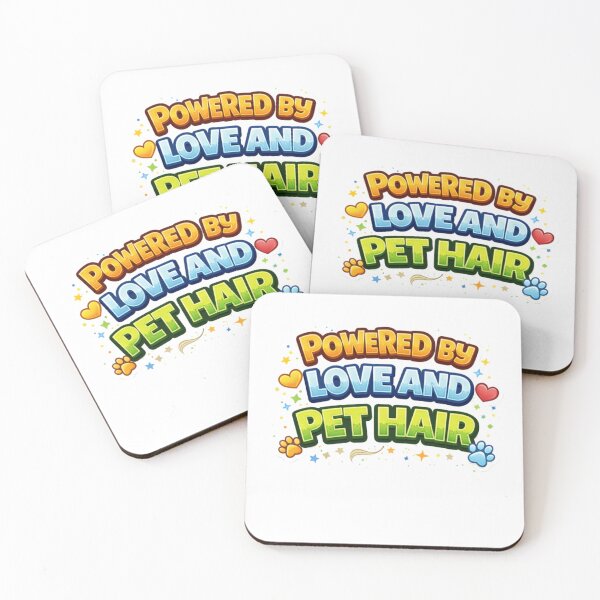 Item preview, Powered by Love and Pet Hair - Cute Colorful Typography designed and sold by StyleLap.