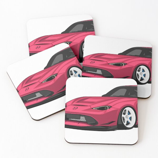 Item preview, Pink JDM Sports Car Illustration – Low Stance Roadster Vector Art designed and sold by wisnubayuaji.