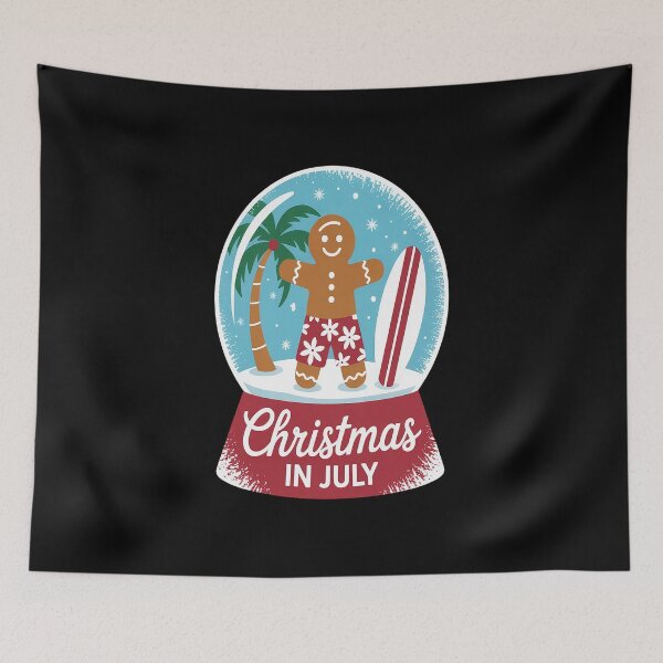 Item preview, Christmas In July Snow Globe Gingerbread Cookie Surfer designed and sold by RonnasJackson.