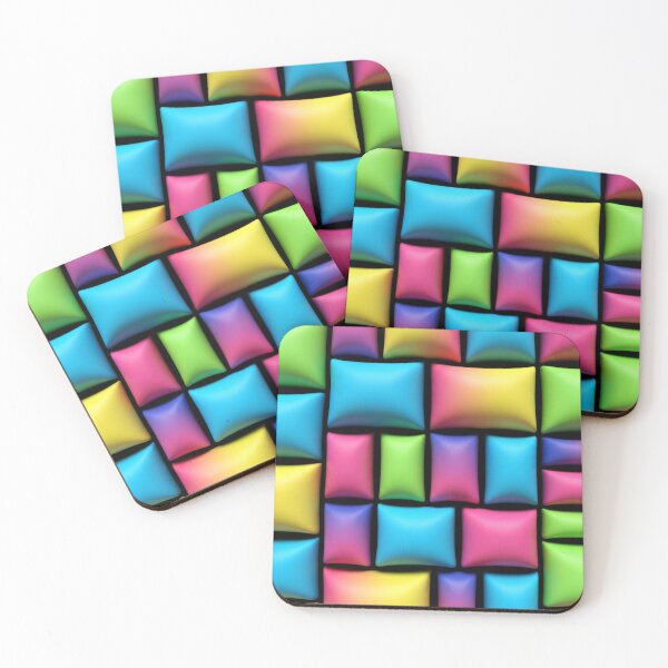 Item preview, Neon Pillow Tile Grid designed and sold by Kaleidoscope Print.
