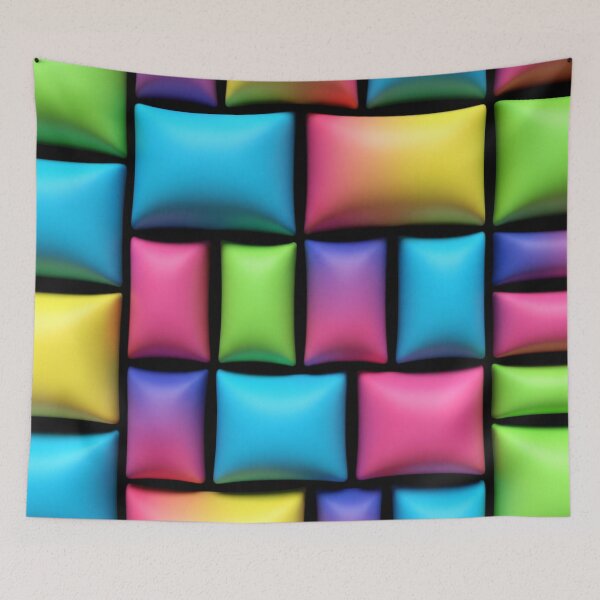 Item preview, Neon Pillow Tile Grid designed and sold by Kaleidoscope Print.