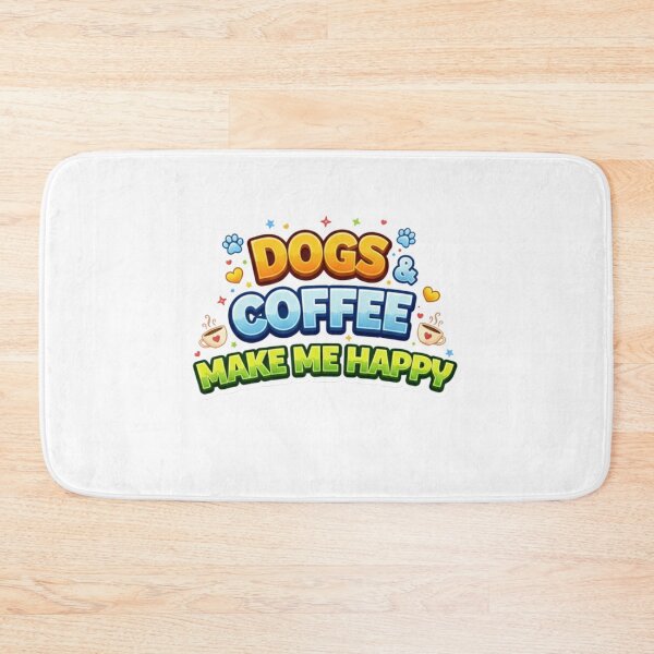 Item preview, Dogs & Coffee Make Me Happy - Cute Colorful Typography designed and sold by StyleLap.