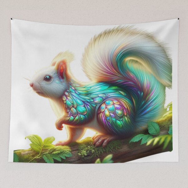 Item preview, Magical Rainbow Squirrel - Vibrant Fantasy Wildlife Design designed and sold by GloriousArtSKD.