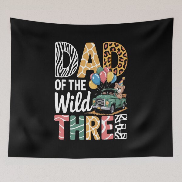 Item preview, Dad Of The Wild and Three 3 Birthday Zoo Theme Safari Jungle designed and sold by RonnasJackson.