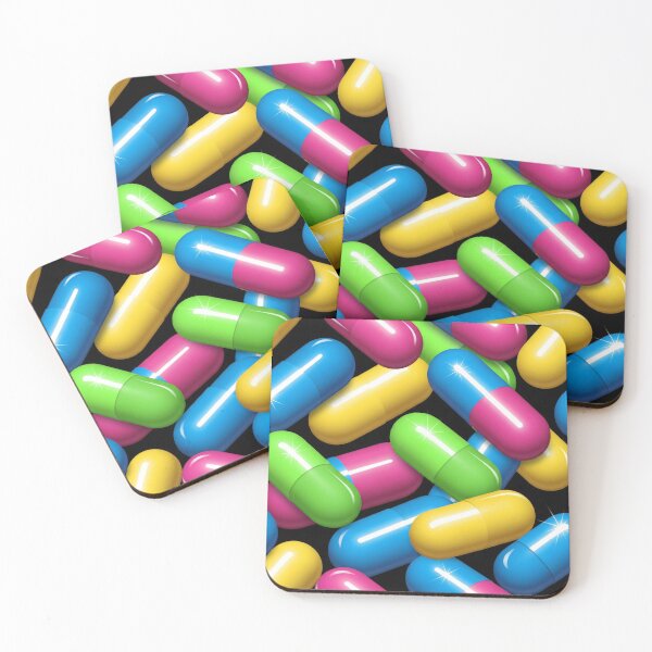 Item preview, Glossy Neon Capsules Seamless Pattern designed and sold by Kaleidoscope Print.