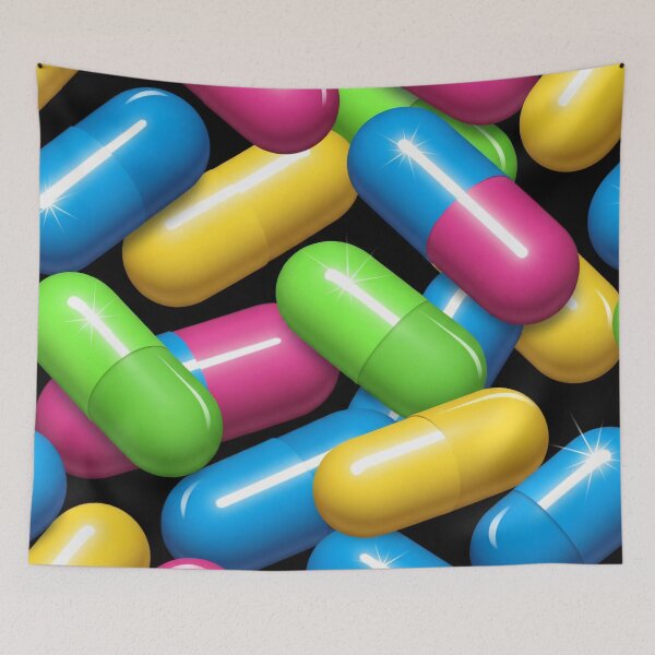 Item preview, Glossy Neon Capsules Seamless Pattern designed and sold by Kaleidoscope Print.