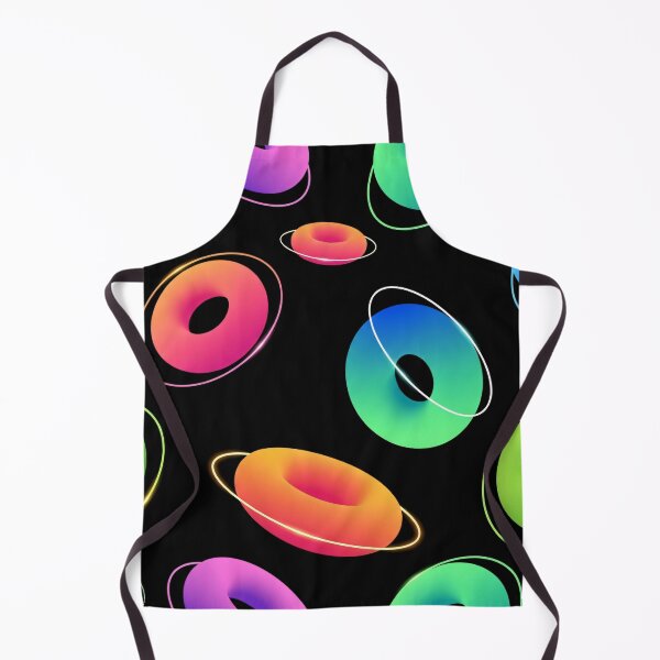 Item preview, Neon Saturn Donuts Seamless Pattern designed and sold by Kaleidoscope Print.