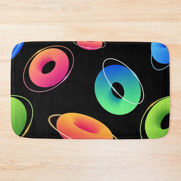 Item preview, Neon Saturn Donuts Seamless Pattern designed and sold by Kaleidoscope Print.