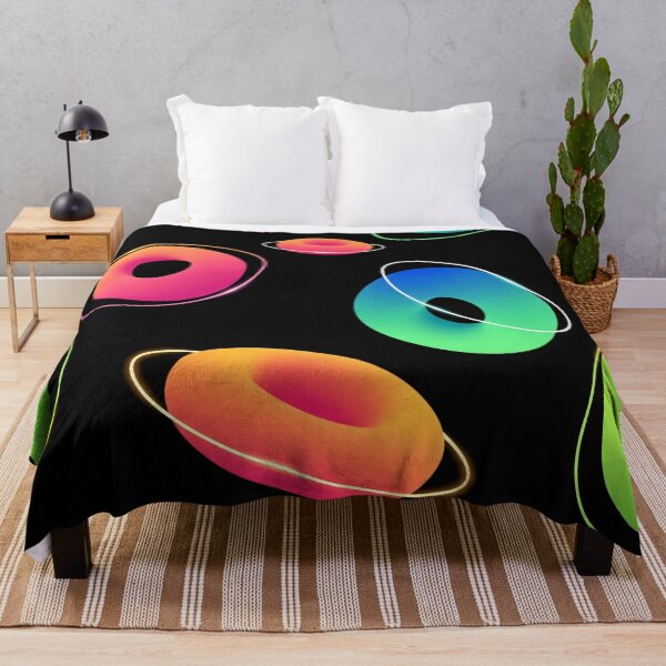 Item preview, Neon Saturn Donuts Seamless Pattern designed and sold by Kaleidoscope Print.