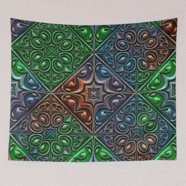 Item preview, Ornate Jewel-Tone Tile Seamless Pattern designed and sold by Kaleidoscope Print.