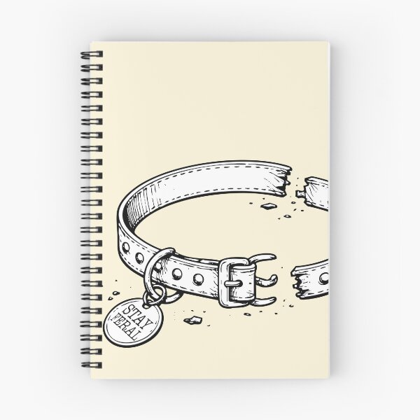 Item preview, STAY FERAL – Broken Pet Collar Illustration Design designed and sold by CryptoAuntie.