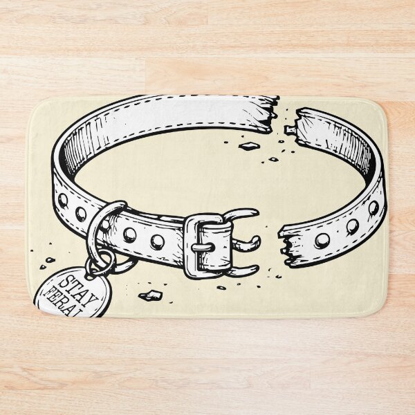 Item preview, STAY FERAL – Broken Pet Collar Illustration Design designed and sold by CryptoAuntie.