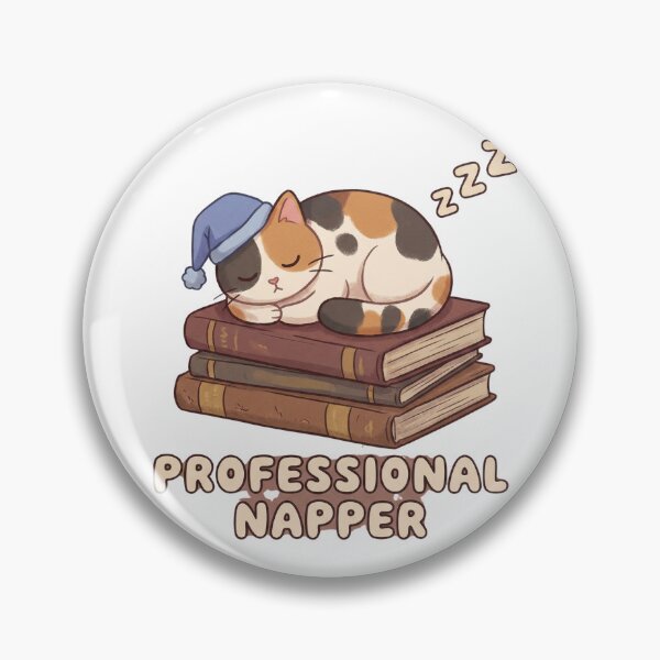Item preview, Professional Napper | Cute Sleeping Calico Cat on Books designed and sold by GemajoStudio.