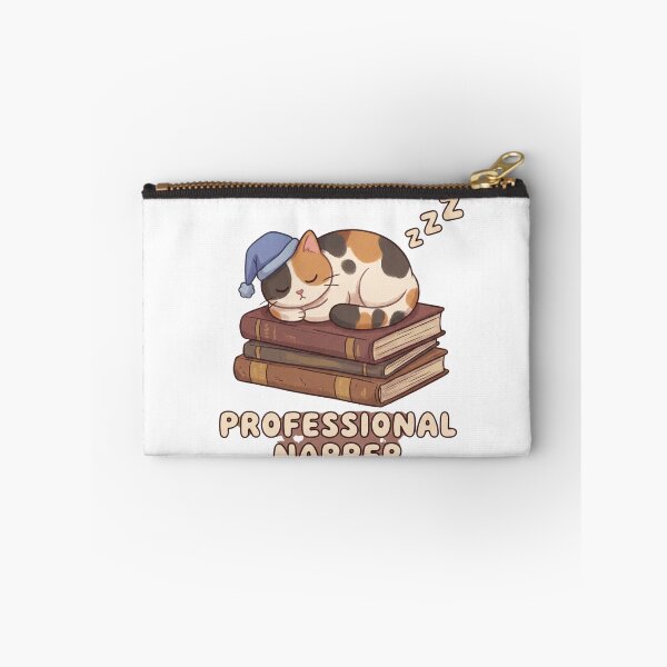 Item preview, Professional Napper | Cute Sleeping Calico Cat on Books designed and sold by GemajoStudio.