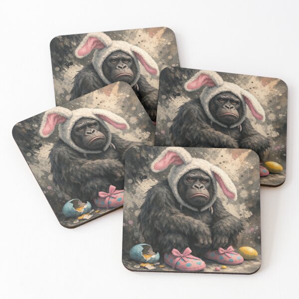 Item preview, Reluctant Easter Bunny Gorilla designed and sold by ArgentoArt.