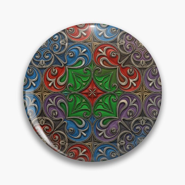 Item preview, Embossed Enamel Rosette Tiles Seamless Pattern designed and sold by Kaleidoscope Print.
