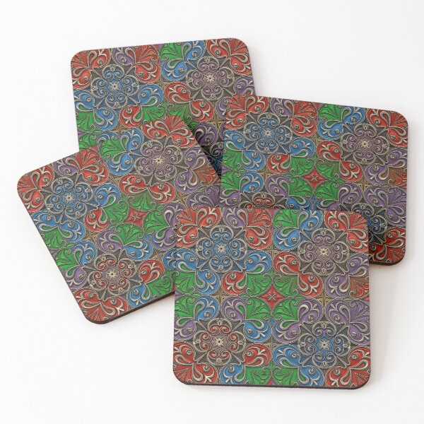 Item preview, Embossed Enamel Rosette Tiles Seamless Pattern designed and sold by Kaleidoscope Print.