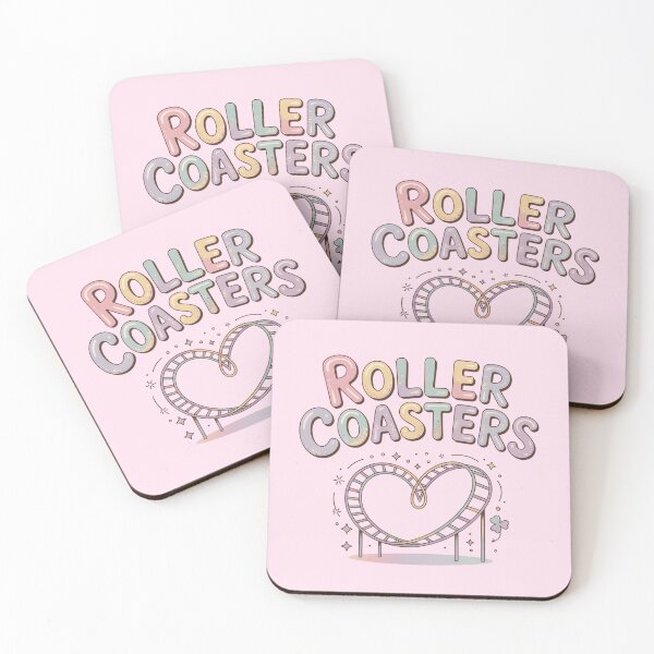 Item preview, Roller Coasters Heart Track – Pastel Theme Park Vibes designed and sold by Coaster Culture Industries.