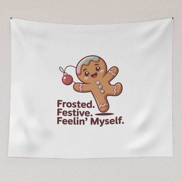 Item preview, Funny Gingerbread Christmas T-Shirt – Frosted Festive Quote – Holiday Humor Gift designed and sold by SoftyDesigns.