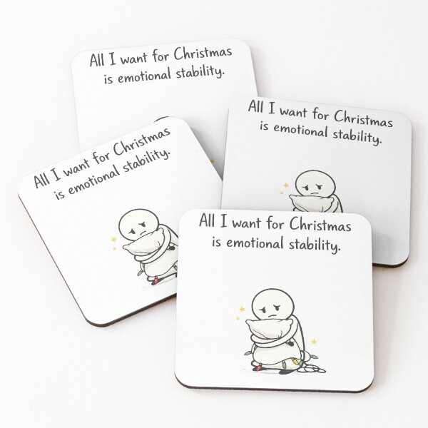 Item preview, Funny Mental Health Christmas Card– All I Want Is Emotional Stability designed and sold by Power Within Prints.
