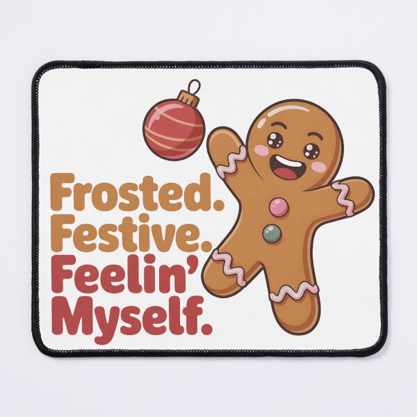 Item preview, Funny Gingerbread Christmas T-Shirt – Frosted Festive Quote – Holiday Cookie Humor Gift designed and sold by SoftyDesigns.