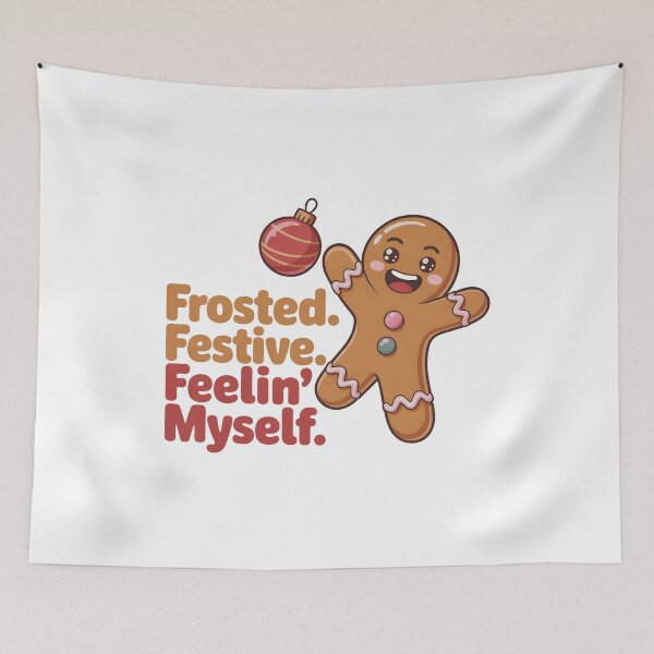 Item preview, Funny Gingerbread Christmas T-Shirt – Frosted Festive Quote – Holiday Cookie Humor Gift designed and sold by SoftyDesigns.