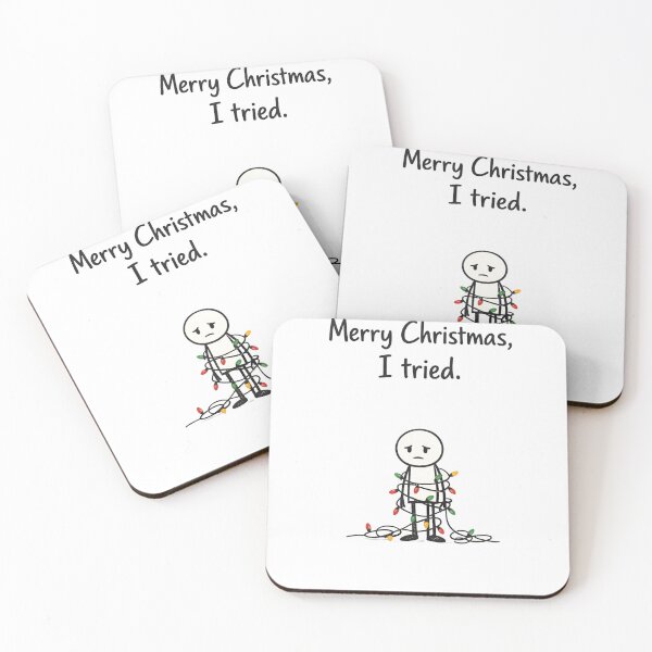 Item preview, Funny Christmas Greeting Card – Merry Christmas I Tried – Relatable Holiday Humor designed and sold by Power Within Prints.
