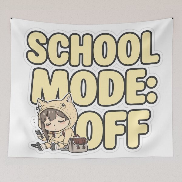 Item preview,  School Mode: OFF – Funny Student Kawaii Sticker | Lazy Study Mood Cartoon designed and sold by KRAL-Studios.