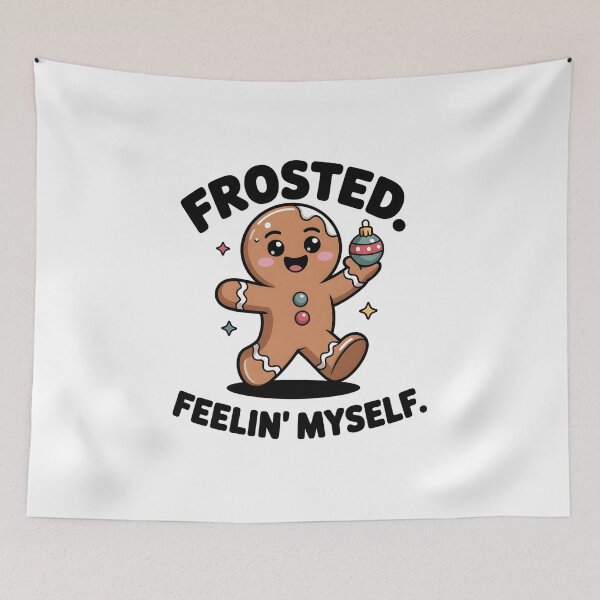 Item preview, Cheerful Gingerbread Christmas Tee – Frosted Cookie Joke – Holiday Celebration Gift designed and sold by SoftyDesigns.