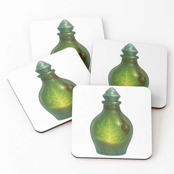 Item preview, Wilderpine Spirit Potion – Fantasy Alchemy Green Elixir Sticker designed and sold by AlcheArtsStudio.