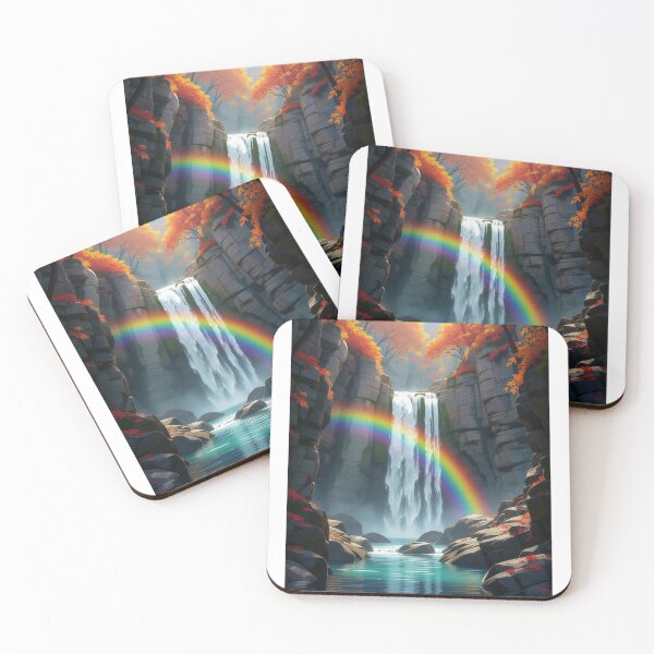 Item preview, Autumn's Hidden Rainbow: Sentimental Waterfall Wall Print designed and sold by SkyDogArt.
