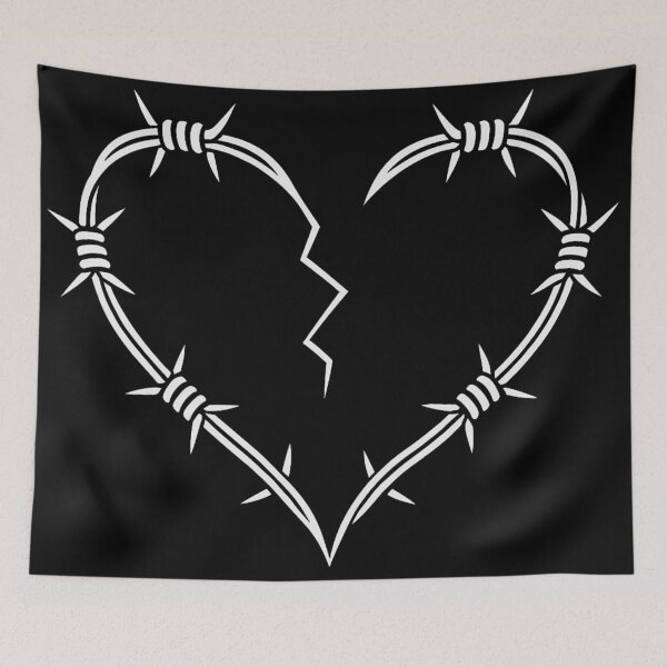 Item preview, Barbed Wire Broken Heart – Dark Love Symbol designed and sold by Mouraludia.