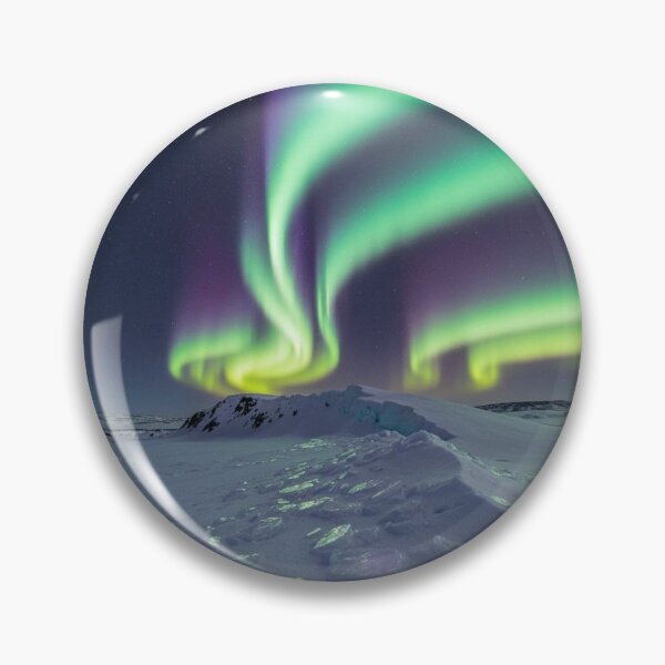Item preview, Glacier's Celestial Glow: Sentimental Northern Lights Print designed and sold by SkyDogArt.
