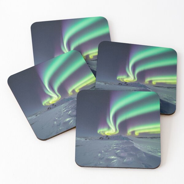 Item preview, Glacier's Celestial Glow: Sentimental Northern Lights Print designed and sold by SkyDogArt.