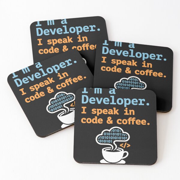 Item preview, I'm A Developer I Speak In Code And Coffee - Funny Programmer Art designed and sold by AdyKurniawan.