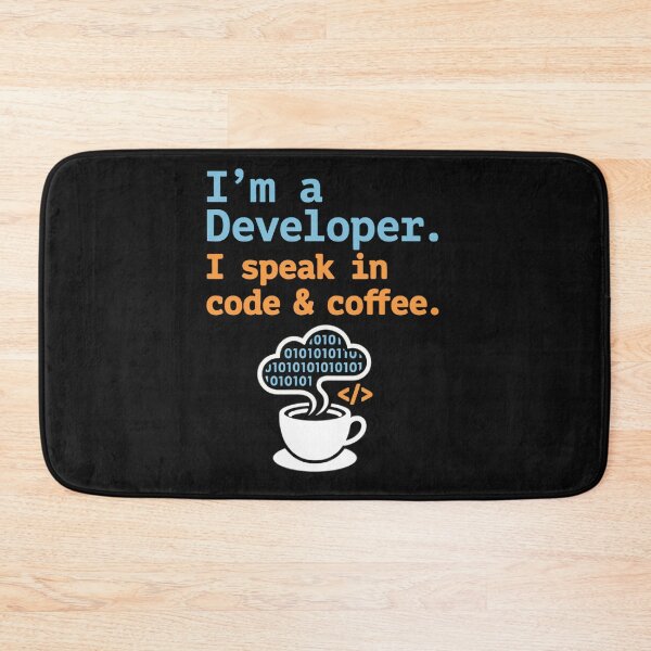 Item preview, I'm A Developer I Speak In Code And Coffee - Funny Programmer Art designed and sold by AdyKurniawan.