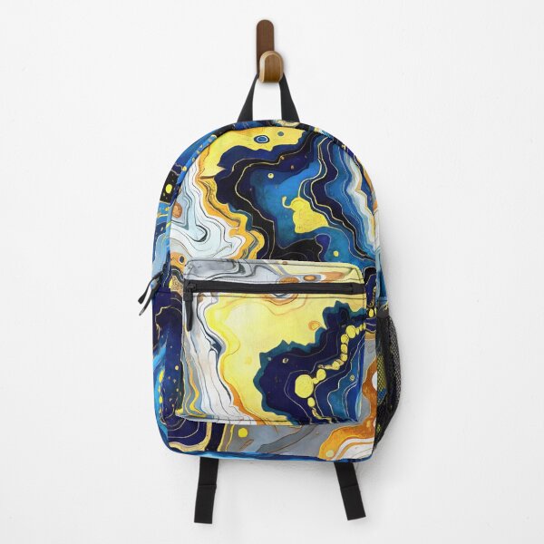 Item preview, Vibrant Swirls of Blue and Gold 1 designed and sold by taiche.