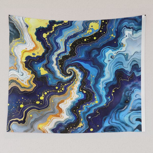 Item preview, Vibrant Swirls of Blue and Gold 1 designed and sold by taiche.