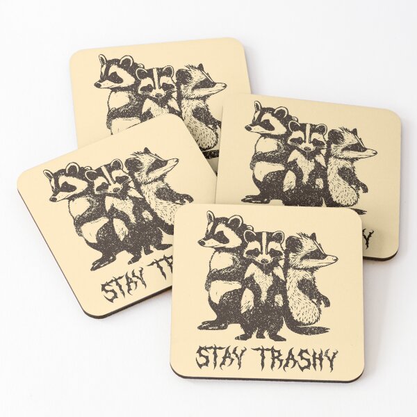 Item preview, Stay Trashy - Funny Trash Metal Raccoon Opossum Skunk designed and sold by kafferahelma.