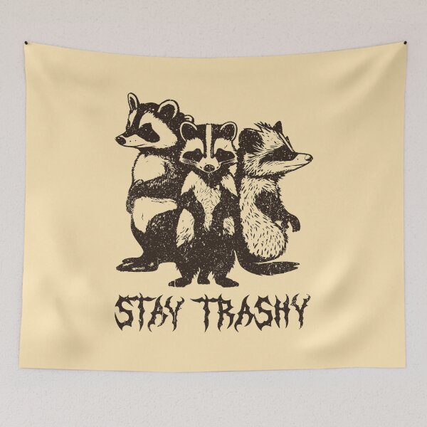 Item preview, Stay Trashy - Funny Trash Metal Raccoon Opossum Skunk designed and sold by kafferahelma.
