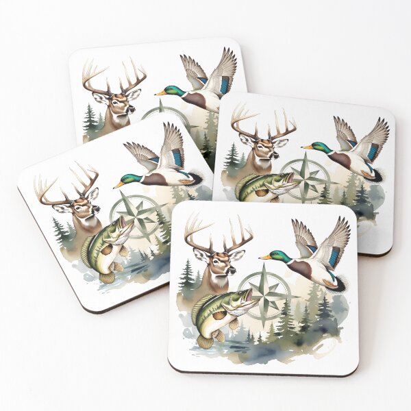 Item preview, Deer Duck Bass Fish Wildlife Trio  designed and sold by TheBeesForYou.